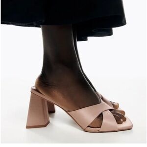 ❤️‍🔥BOGO FREE NWT ZARA Mauve Chunky Pink Heeled Sandals EU 38